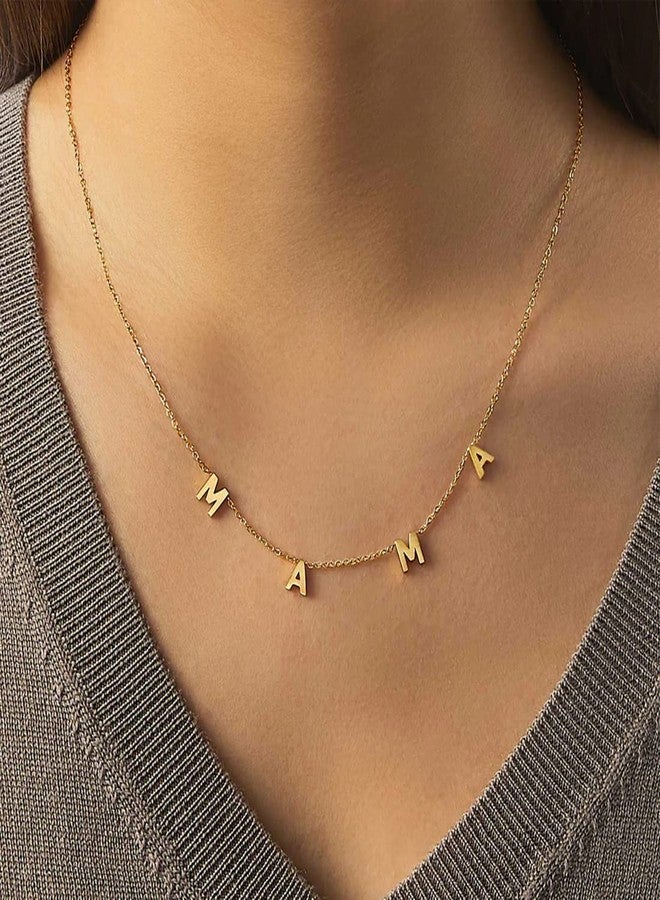 Glimmerst Mama Necklace for Mother 18K Gold Plated Stainless Steel Dainty Mama Letters Choker Necklace Mother's Pendant Necklaces for Women - Image 5